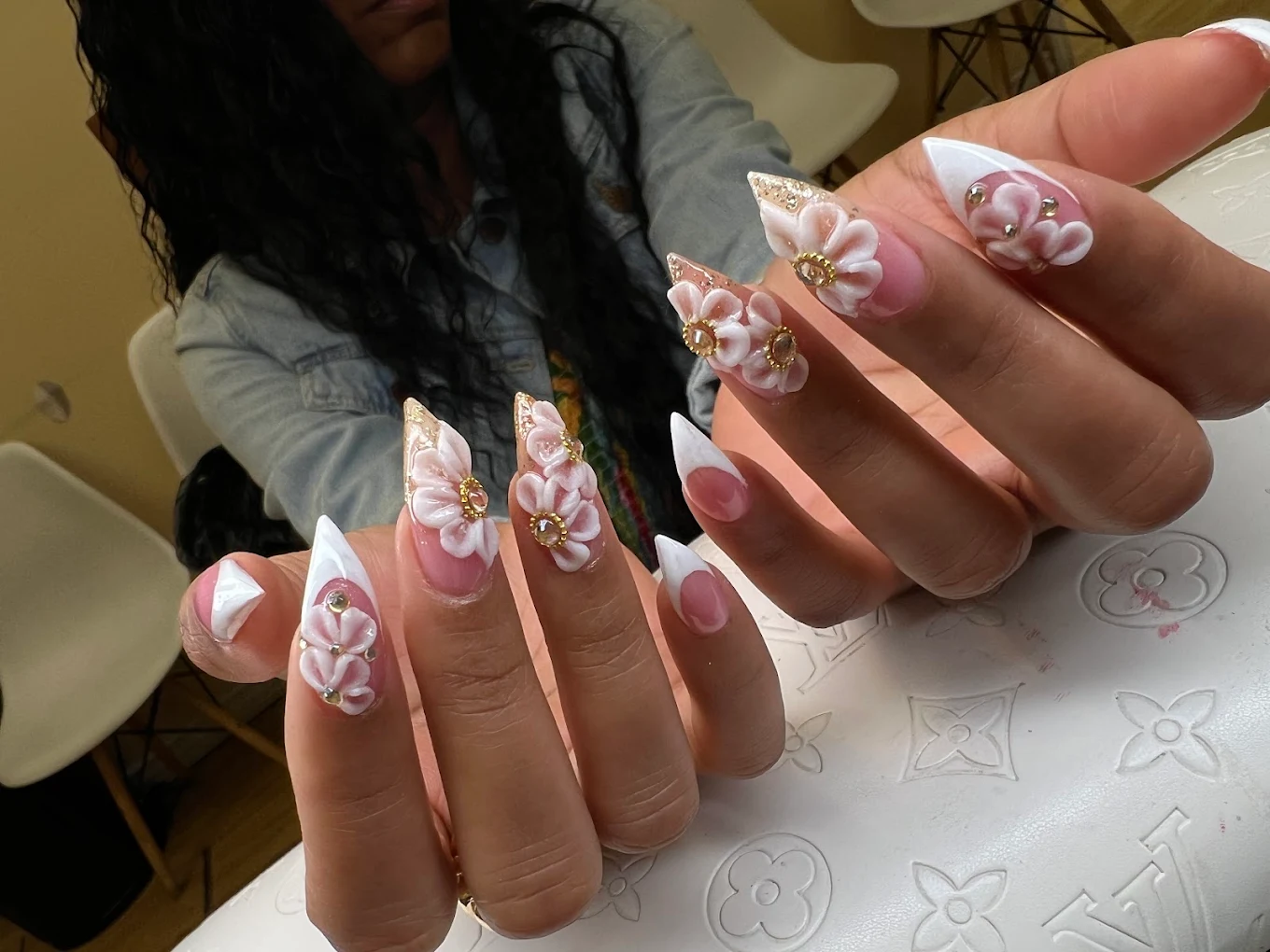 3D Pink Blossom nail design by Zuzu Nails & Beauty in Jacksonville, Florida